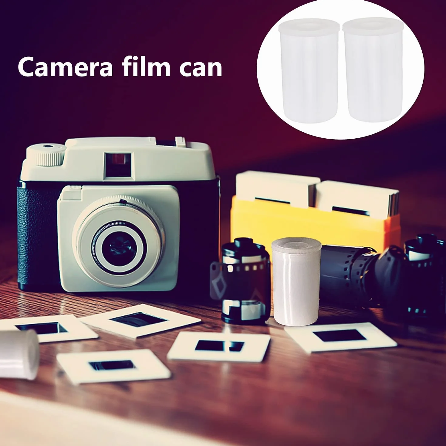 Película Contenedores 10 PCS 33MM Botes de Plástico Latas de Cámara con Tapas Blanco