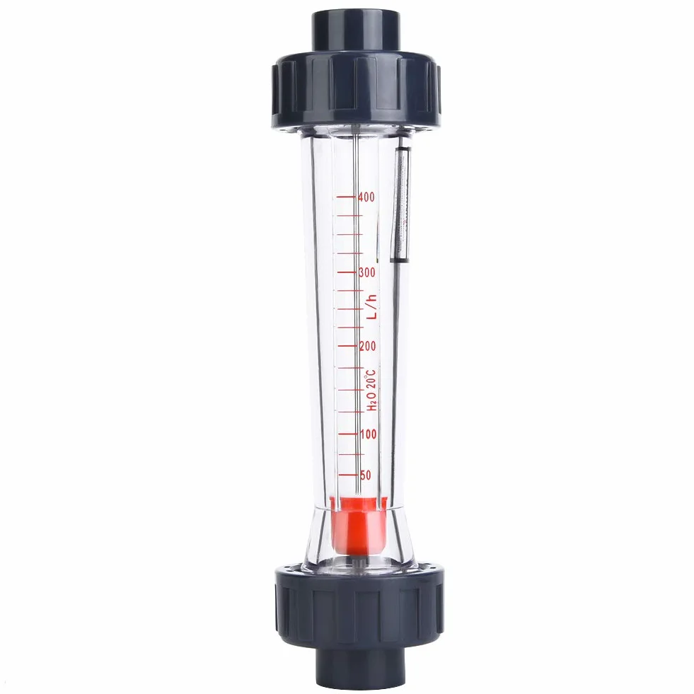 Medidor de Flujo de Líquido 40-400L/H Caudalimetro Agua Rotómetro Tubo Plástico LZS-20 (D)