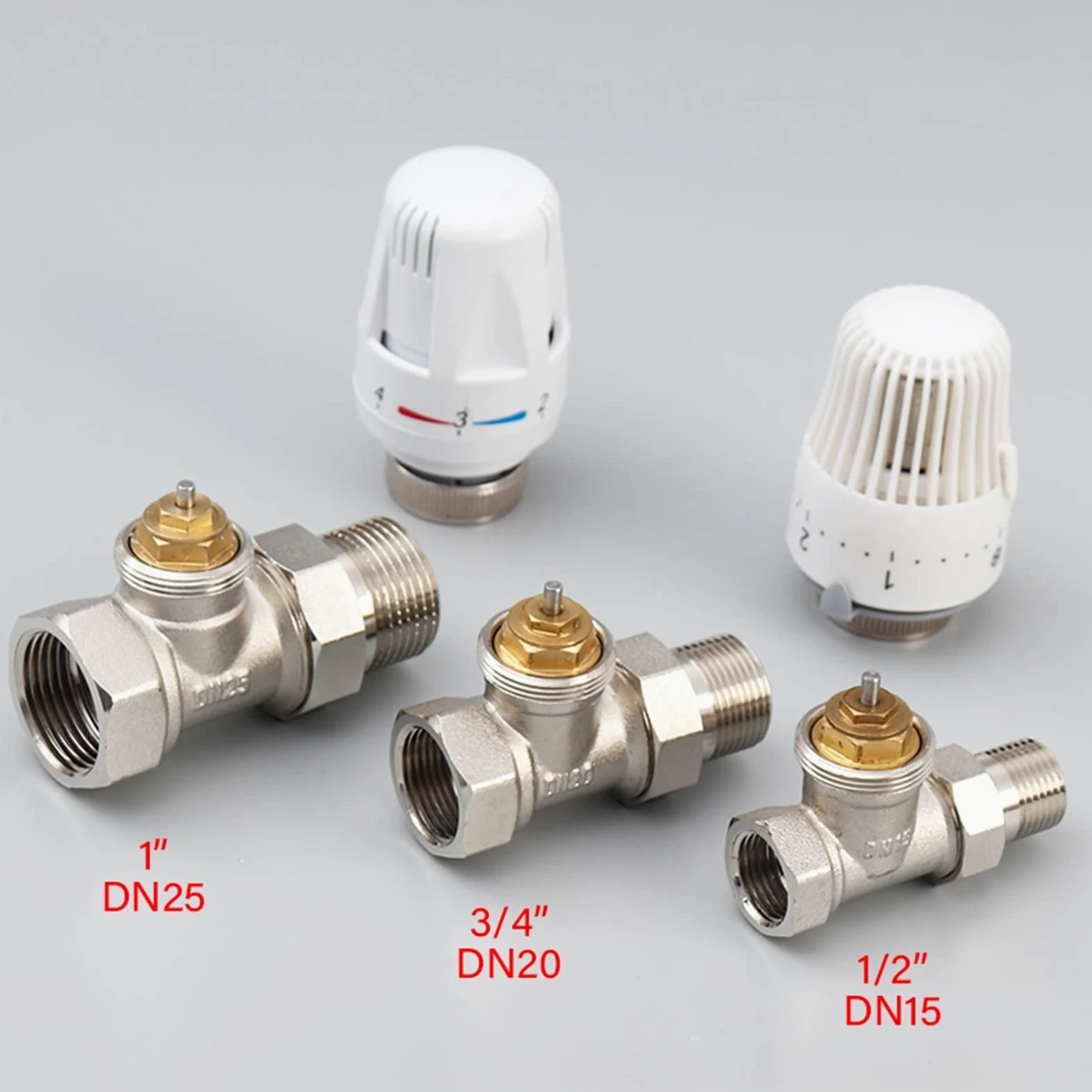 1 válvula termostática for radiador for calefacción de suelo, 1/2", 3/4", 1", válvula de control de temperatura(DN15 Style a)