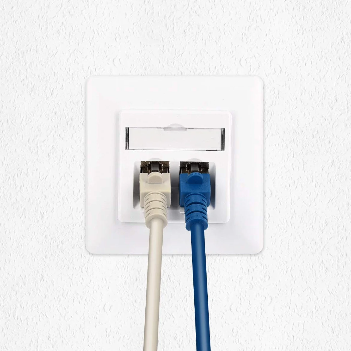 kwmobile Módulo Keystone Cat 6A RJ45 10Gbit/s Carcasa metálica Aplique de Pared Montaje sin Herramientas