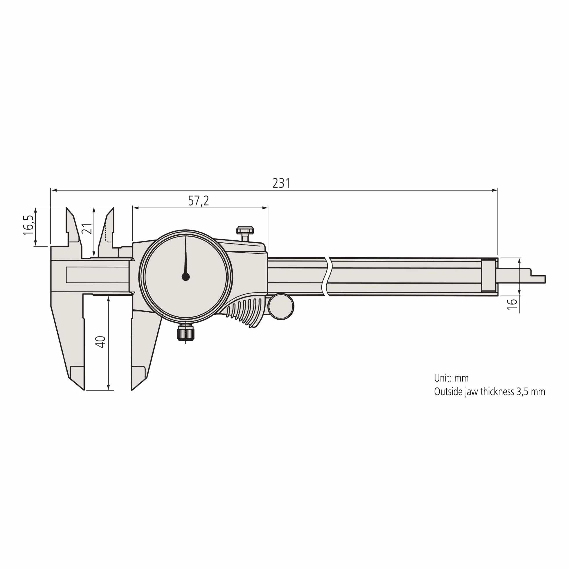Mitutoyo 505 – 730 Serie 505 Dial Pinzas, 0,03 mm Exactitud, 0 mm-150 mm Rango