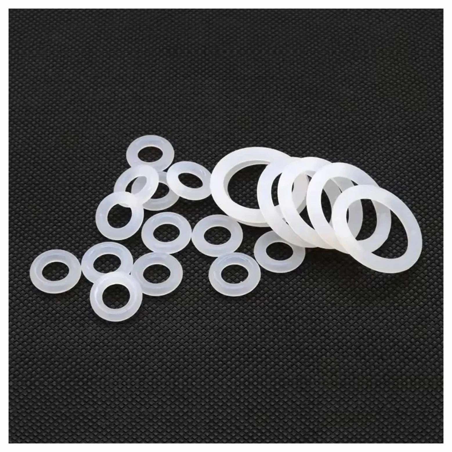 Junta tórica VMQ blanca de grado alimenticio, CS 3,5 mm diámetro exterior, 10~150, arandela impermeable silicona y caucho, paquete 10/50 unidades(OD 125mm ID 118mm)