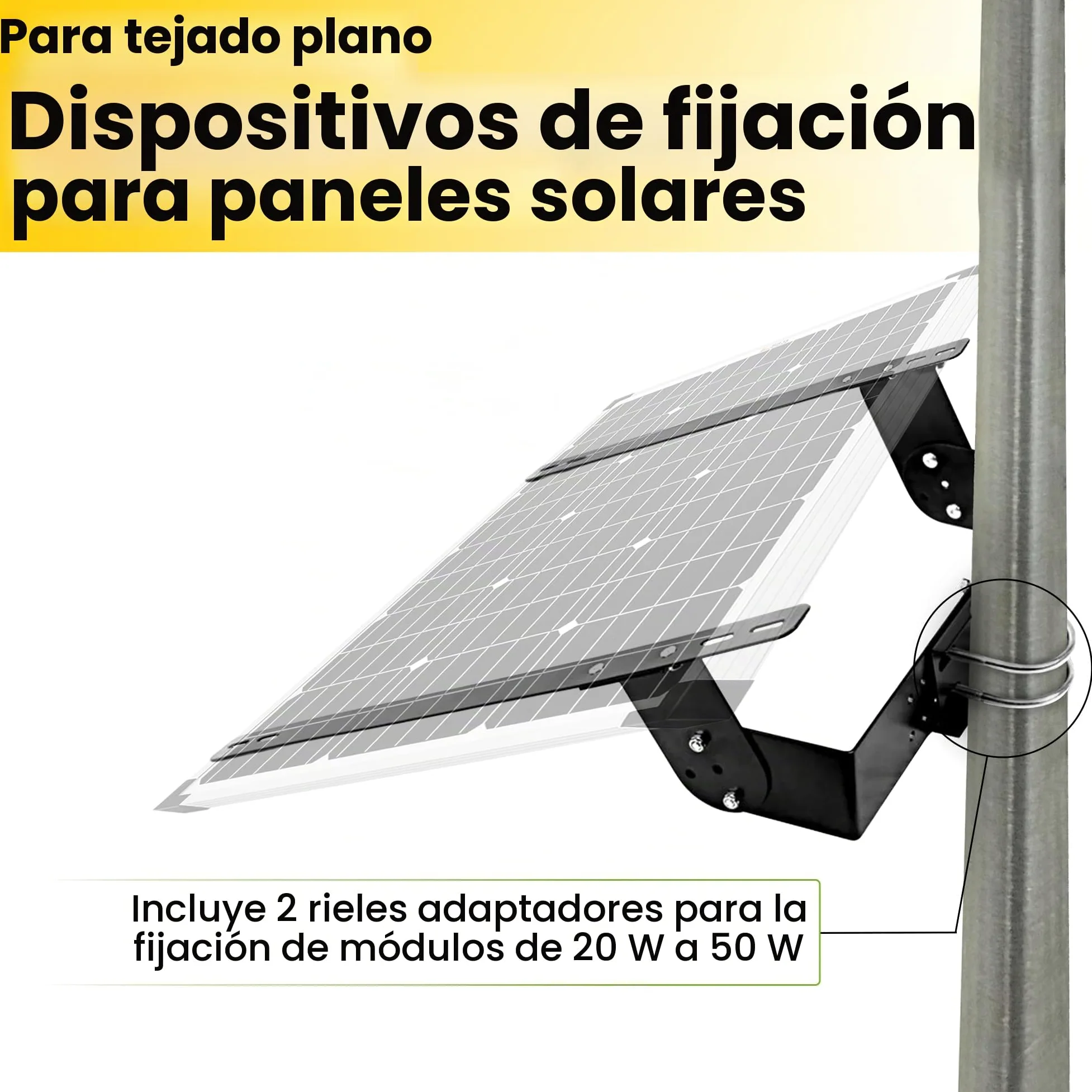 Offgridtec pared Set de montaje de soporte para módulos solares panel solar, 20 – 50 W, aluminio, 1 pieza, 006520