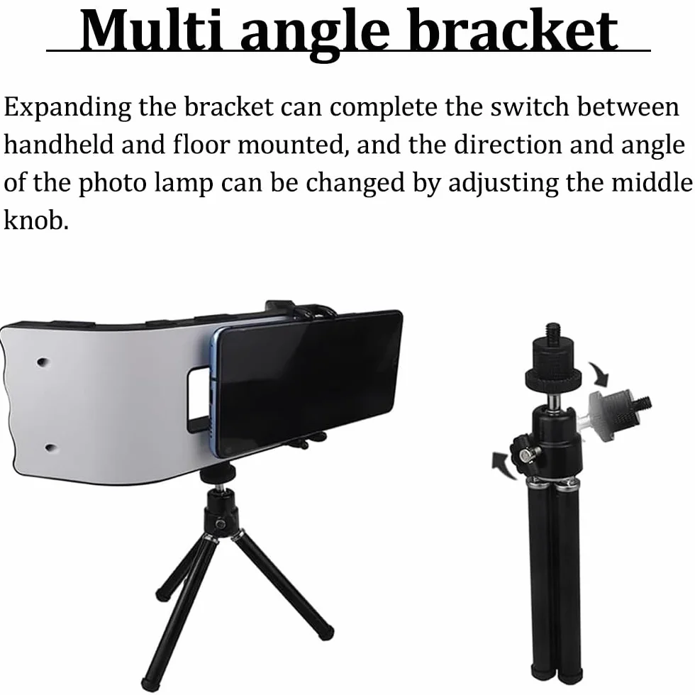 Luz para Fotografía Dental LED 6000-6500K Brillo Ajustable con Soporte Universal