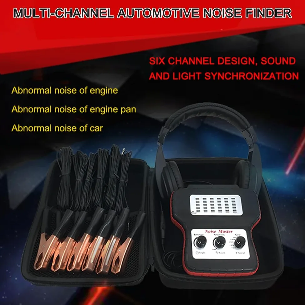 Gokeet Estetoscopio Electrónico Buscador de Ruido para Automóvil Máquina de Diagnóstico Detector de Ruido Multicanal Detector de Sonido Anormal