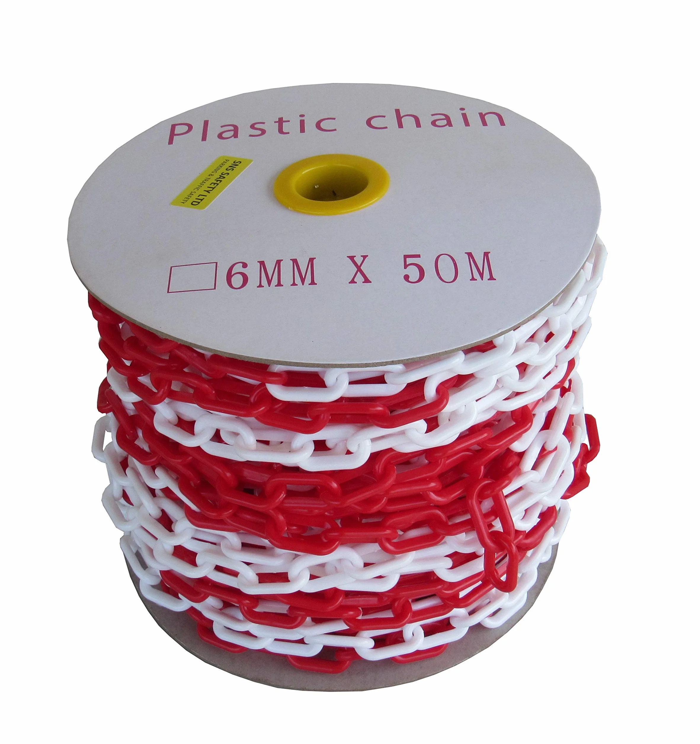 Cadena Plástico de Señalización 6 mm Rojo y Blanco 50,0 metros