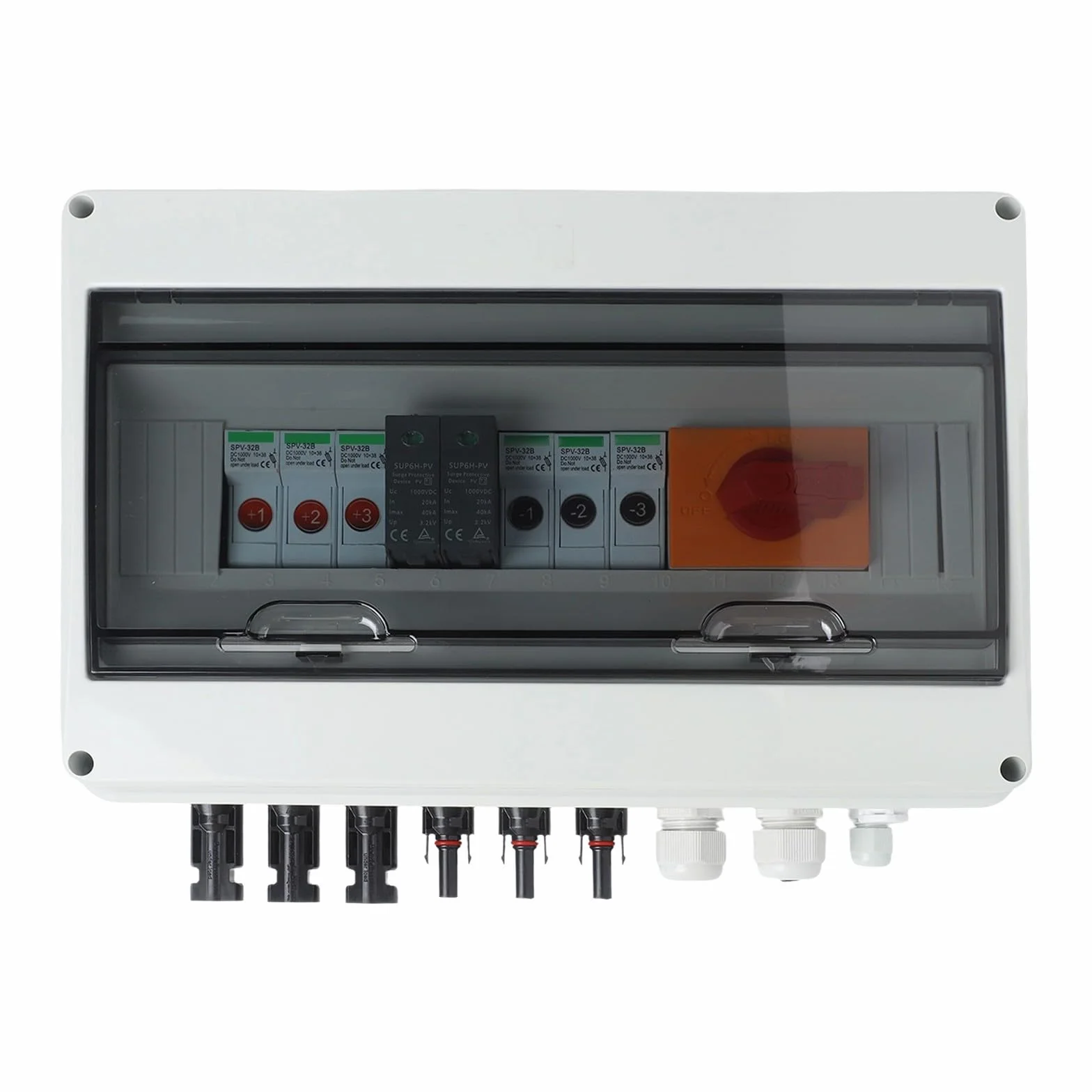 Caja combinada solar fotovoltaica de 3 cuerdas de 1000 V 3 en 1 salida