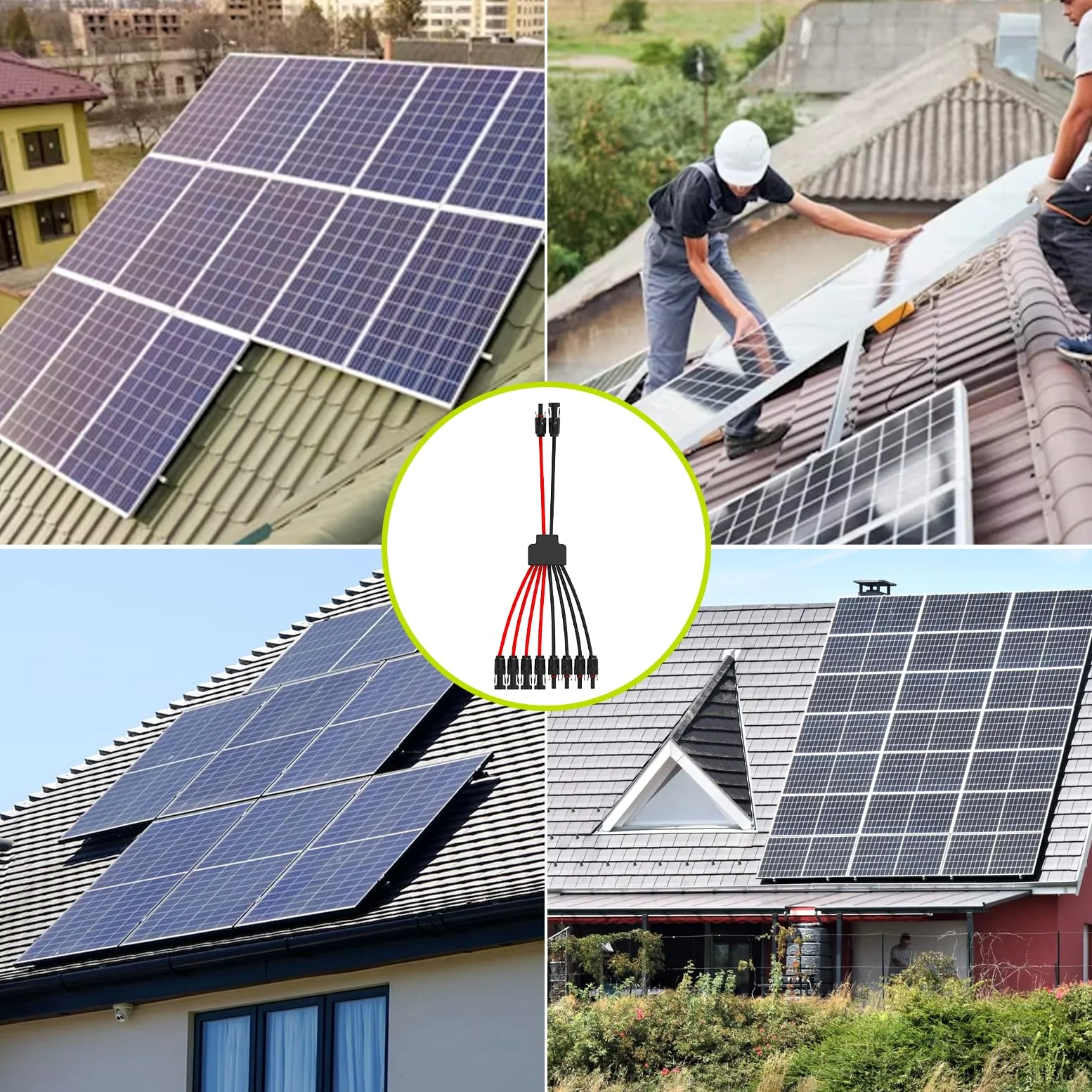 Conectores solares para 2-3-4 paneles solares, conectores de paneles solares sin herramientas, divisor de panel solar impermeable, adaptador paralelo de rama de 2 a 8 Y para extensión de cable