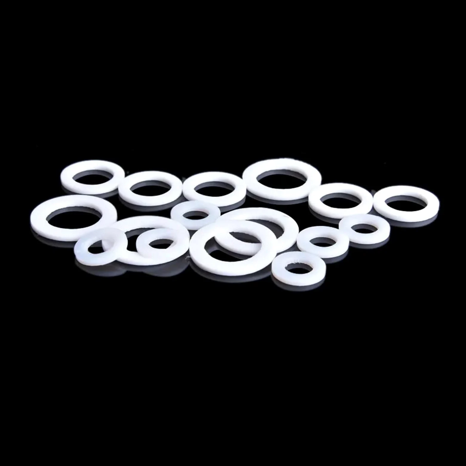 100 piezas blancas de 1/2" 3/4" 1" de goma de silicona PTFE, almohadilla plana for de ducha, junta de manguera, fuelle, arandela(DN15 PTFE gasket)