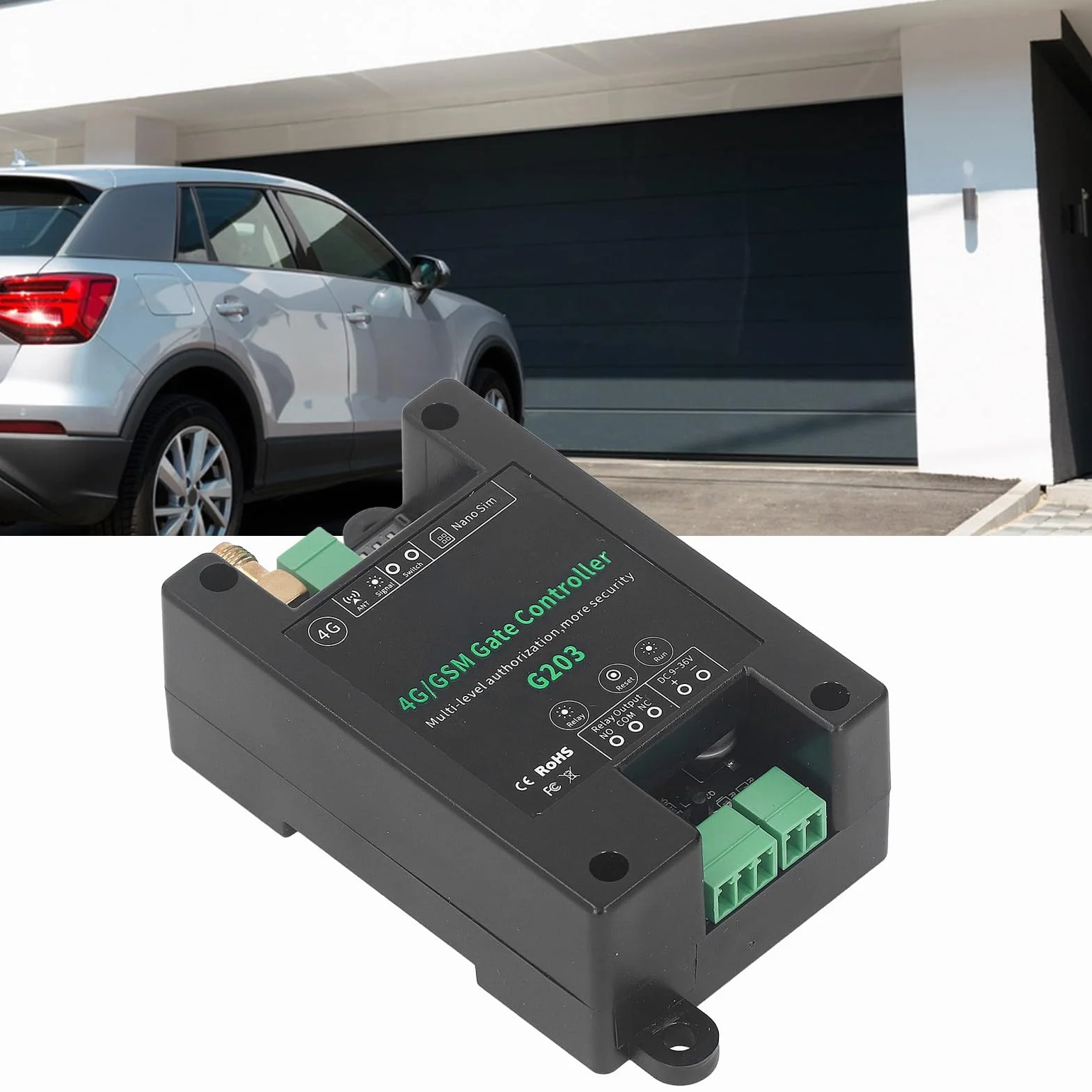 Abridor de Puerta G203 GSM, Control Remoto de Acceso a Puerta de Garaje 3G 4G, Reinicio de Reinicio Remoto Compatible, Interruptor Remoto GSM 4G