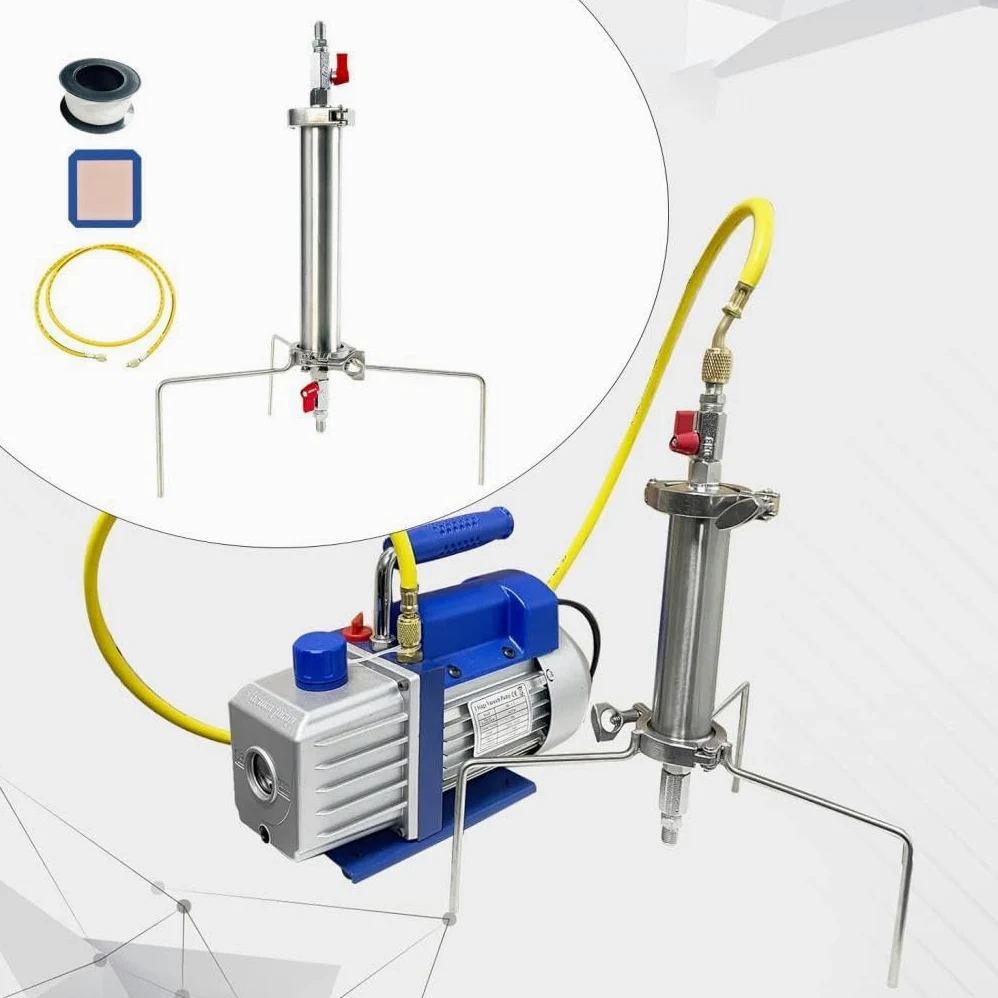 Tubo Vacío Acero Inoxidable Con Trípode 90G | capacidad 90g, acero pulido, facil limpieza, extraccion eficiente