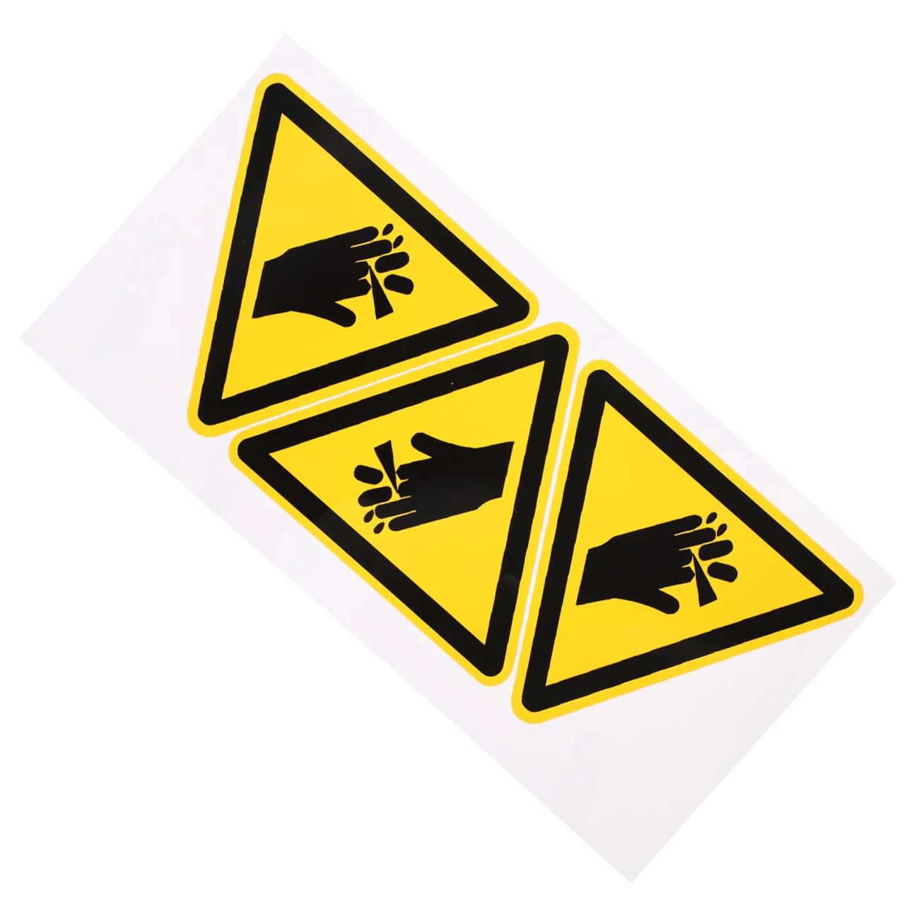 Healvian 3 Piezas Pegatinas Advertencia Lesionar La Mano Señal Amarillo Vinilo Autoadhesivo