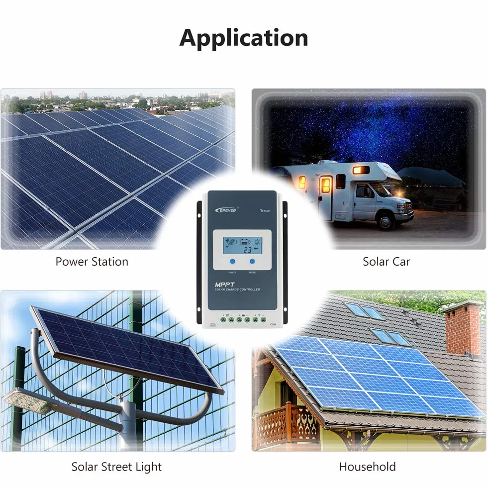 EPEVER® 20A MPPT Controlador de Carga Solar Identificación Automática de 12V/24V con Pantalla LCD para Estaciones Base de Comunicación y Sistemas Domésticos - Tracer 2210AN