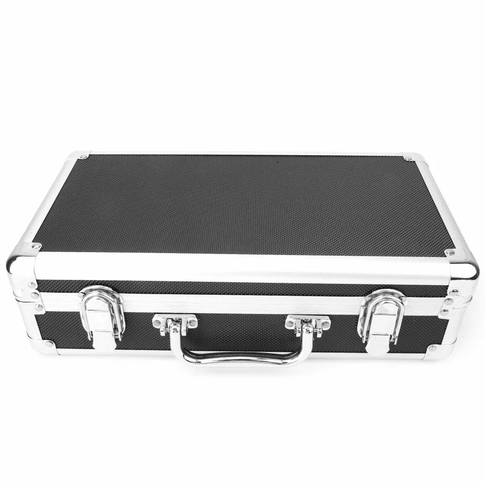 Pinza digital en probador de resistencia a tierra de tierra Medidor de continuidad eléctrica con pantalla LCD portátil con caja de aluminio de almacenamiento de datos (boca redonda)