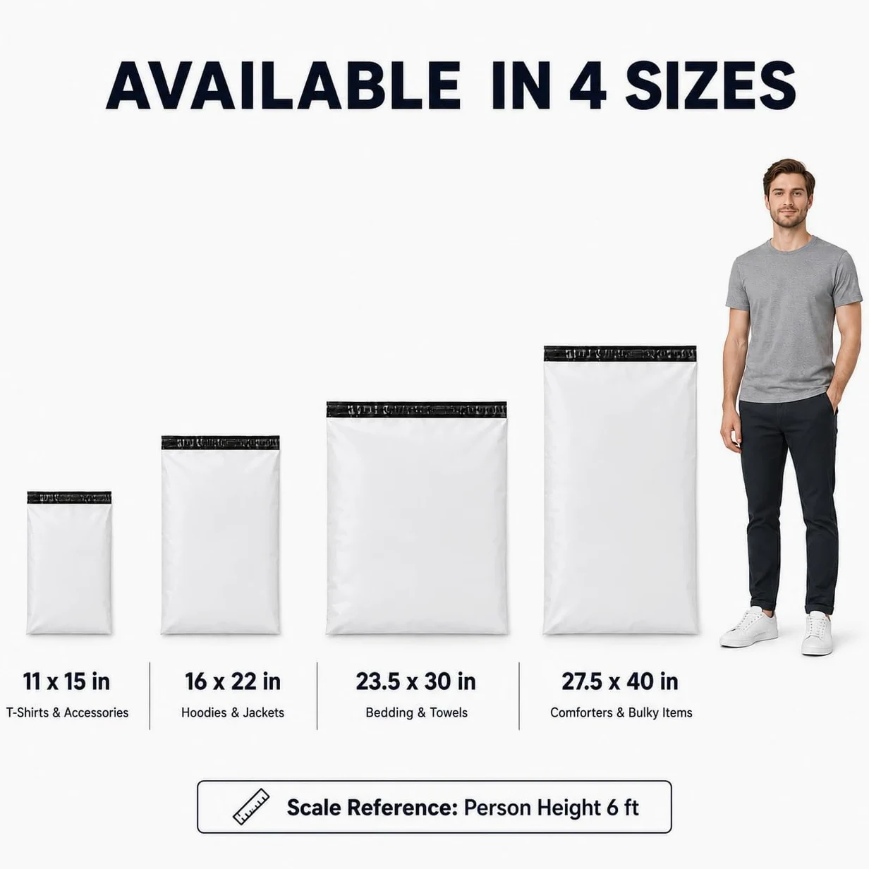 23,5 x 30 Jumbo Poly sobres sobres bolsas con cierre de color blanco bolsas para envío