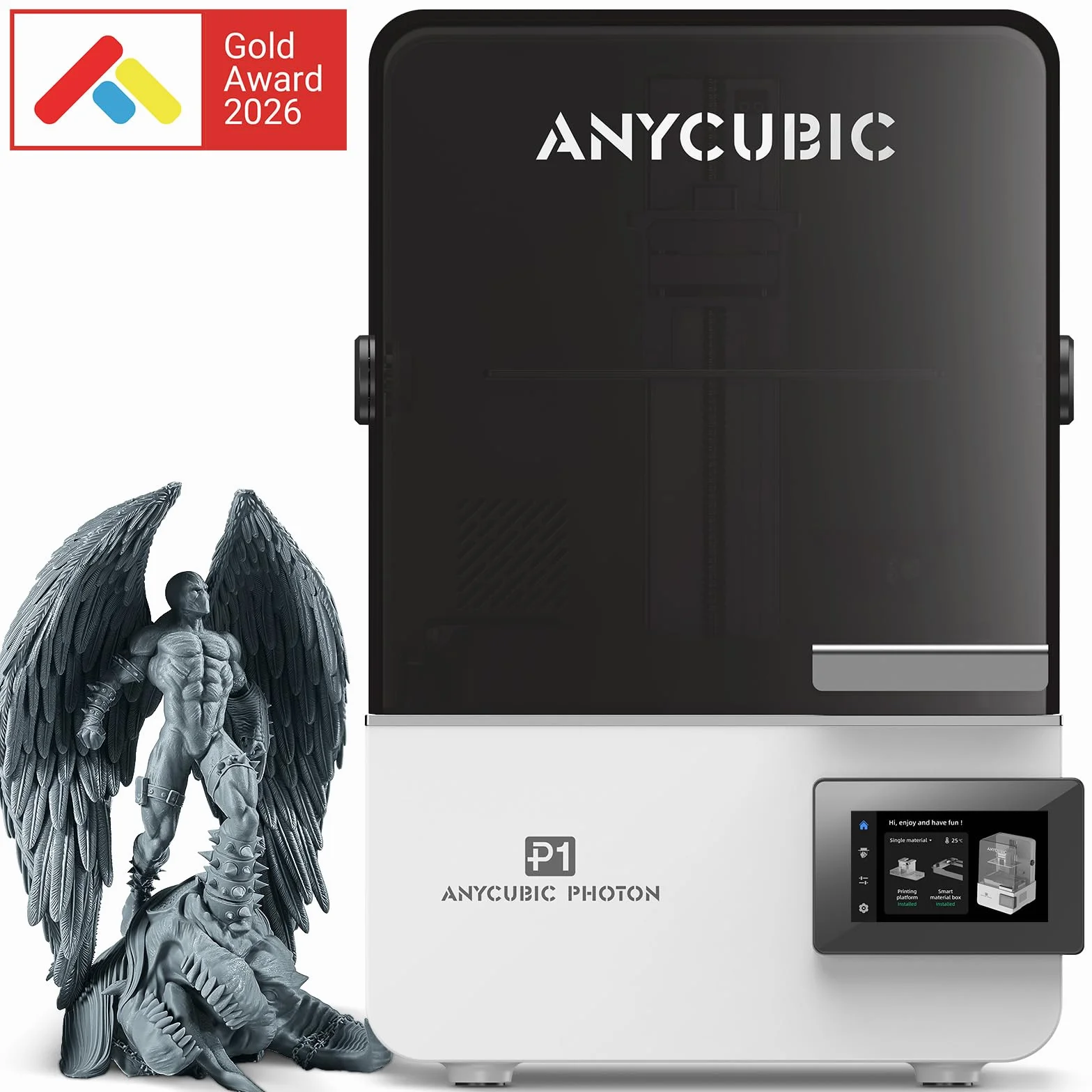 ANYCUBIC Photon P1 Impresora 3D Resin 14K con Placa de Construcción de Acero Rectificado con Precisión, Película de Liberación de Olas, Diseñada para Resina Ultraviscosa de 8000 CPS, 223x126x230 mm