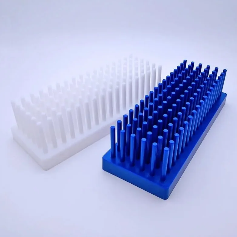 Soporte de tubos de ensayo de columna reutilizable de plástico con conector invertido for tubos 66/102, 1 unidad(102column blue)