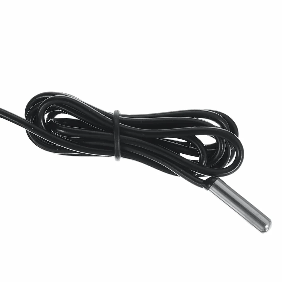 DollaTek Monitor de Temperatura Digital LCD Termómetro con Sonda Externa para Refrigerador Congelador Acuario - Negro