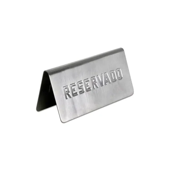 10 Carteles Reservado Metálicos para mesa de restaurante/bar. Letreros de placa de Acero Inoxidable para Hosteleria