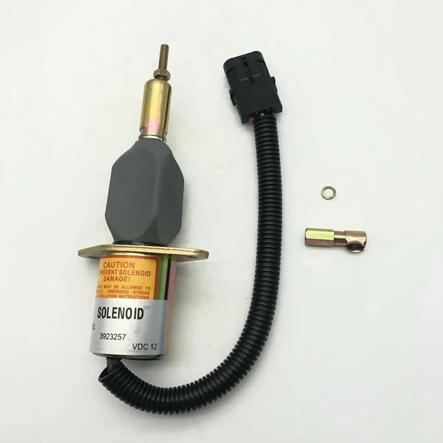 Solenoide de corte de combustible Solenoide de parada de combustible de 12 V y 24 V 3930234, 3928161 y 3964624. Compatible con Cummins 6CT de 8,3 L. Compatible con Komatsu.(24V)