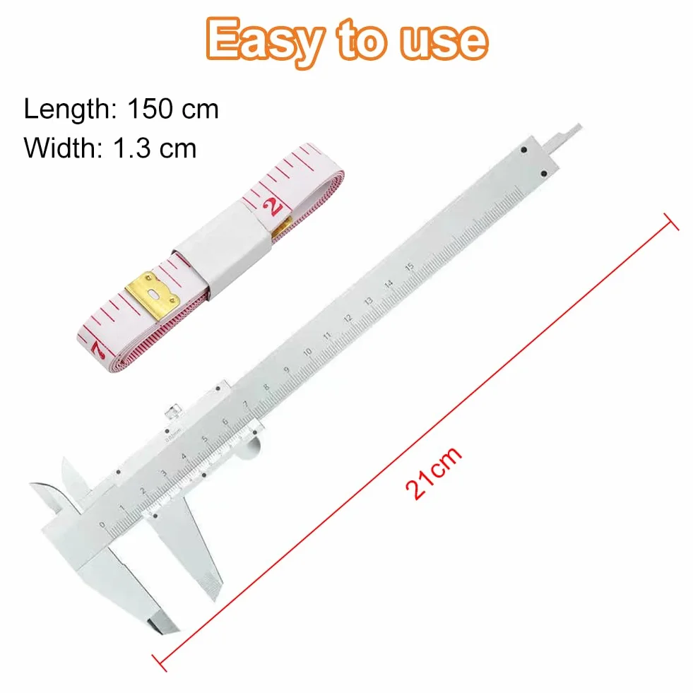 Calibre Vernier, Inoxidable Vernier Caliper, Calibre Pie de Rey 150mm, Herramienta Medición Calibradores, Medida de Calibre Digital, para Medición Externa, Interna, de Profundidad y Paso