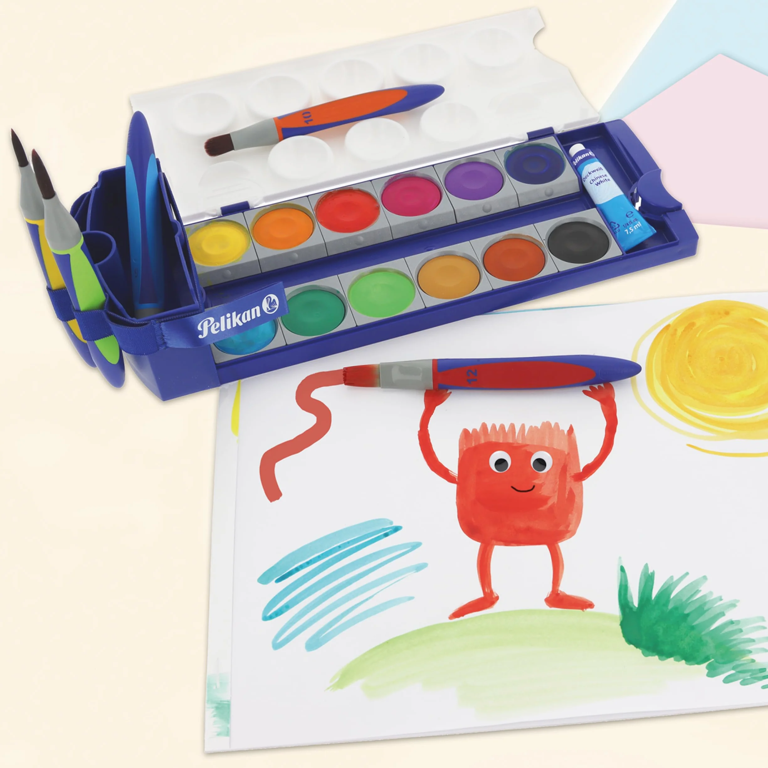 Pelikan Griffix Juego Pinceles Sintéticos para Niños Ergonómicos Lavables Pack de 5