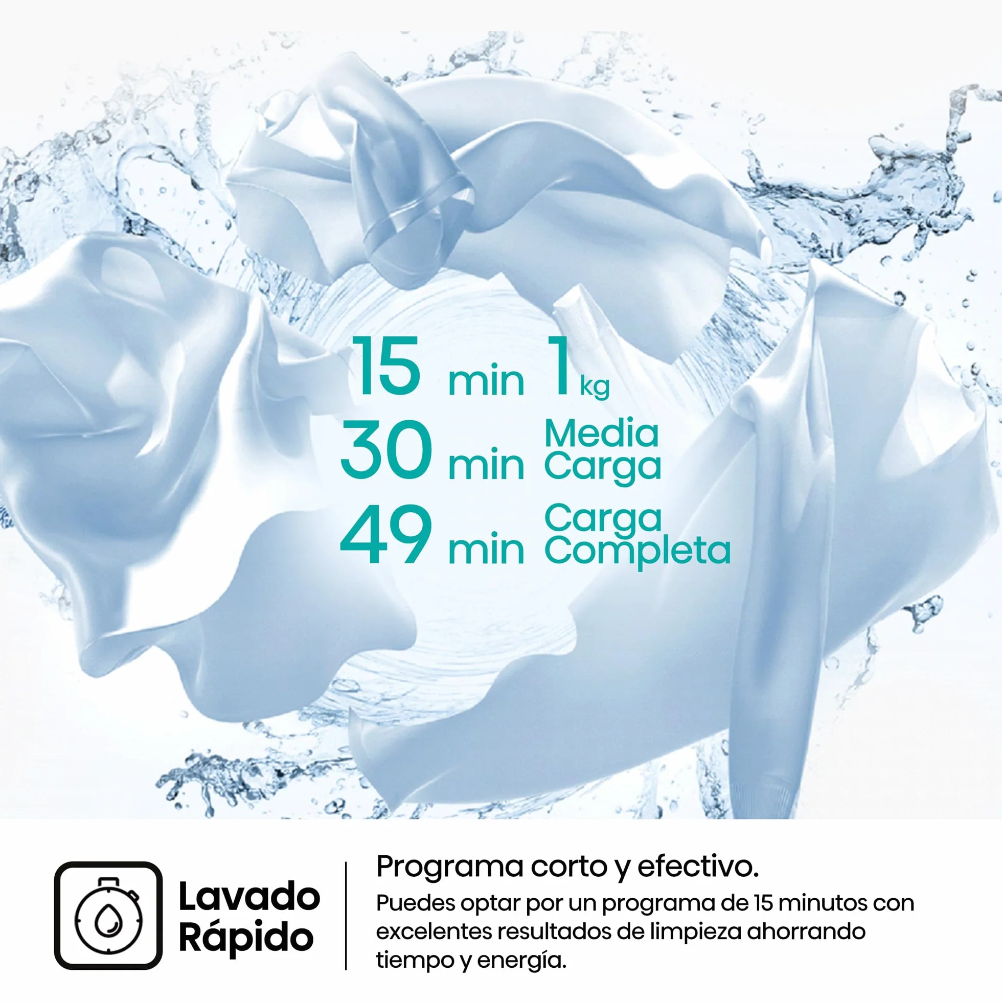 Hisense Lavadora 7Kg 1200 rpm Clase A Fondo 44cm Vapor 99,9% Blanco