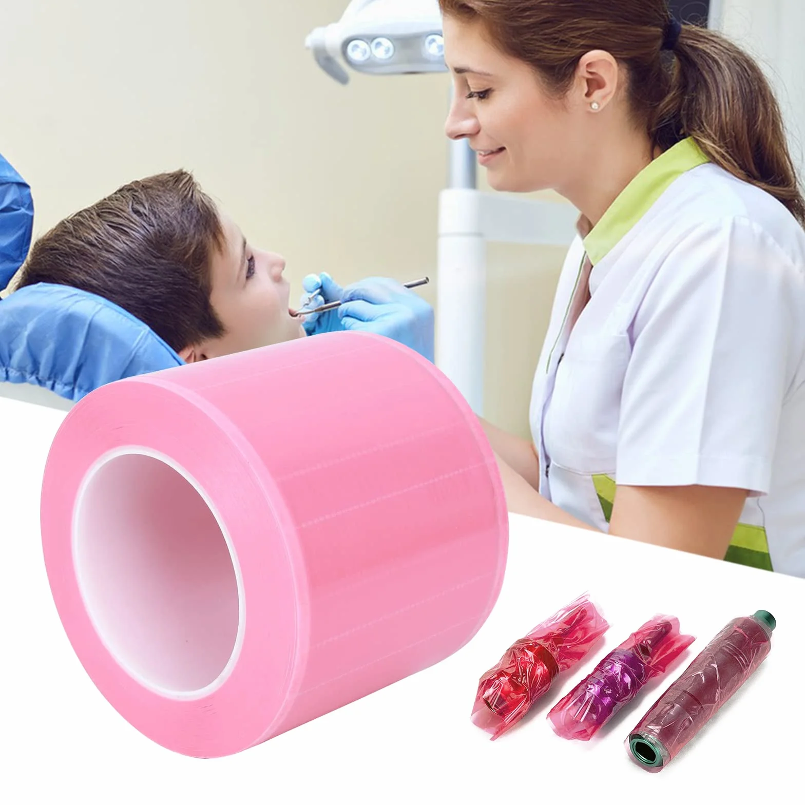 Película barrera desechable impermeable adhesiva tatuaje accesorios 1200 hojas rollo rosa