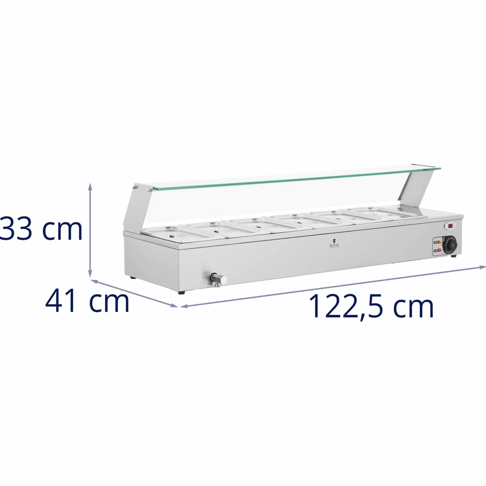 Royal Catering RCBM-11 Baño María Profesional 6 GN 1/3 2100 W 30-110°C