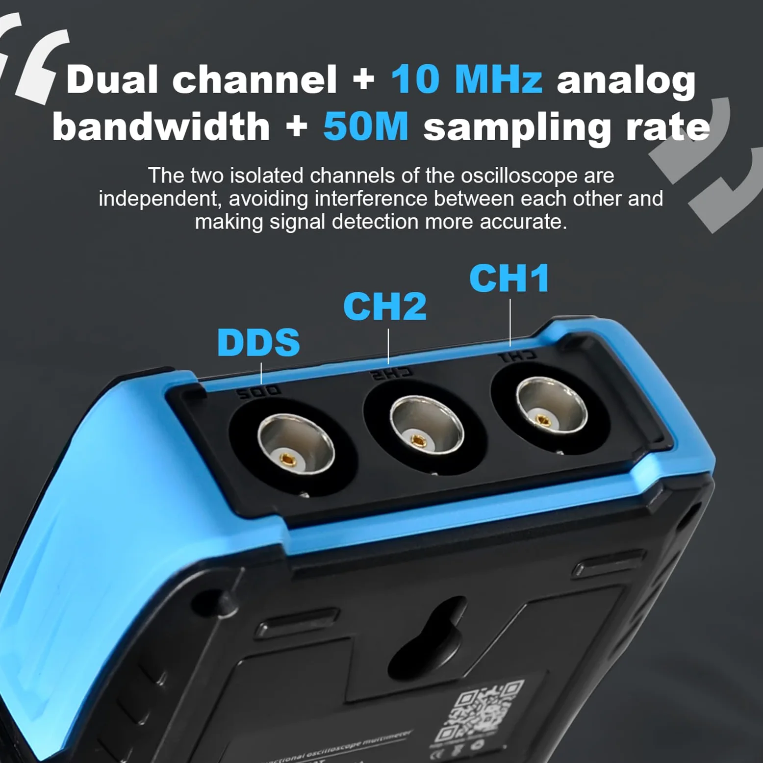 Osciloscopio Digital, Kethvoz 3 en 1 Multímetro 2C23T y Generador de Señales 50MS/s, 2 Canales/10MHz Ancho de Banda, Medición de Voltaje Corriente AC/DC Capacitancia Resistencia