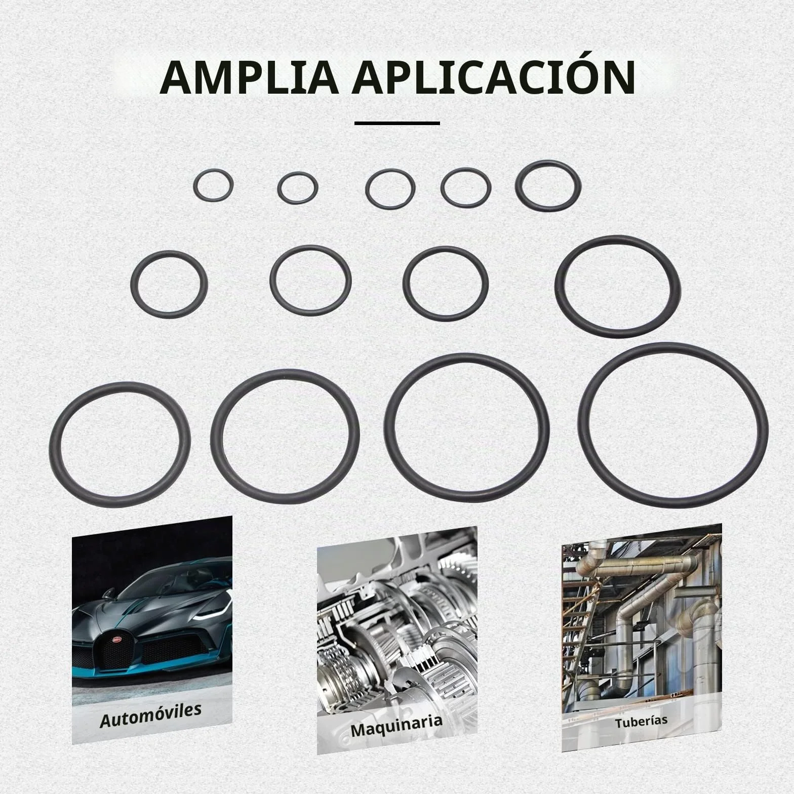 CCLIFE 419 Piezas O-Ring Kit Junta Tórica Goma NBR 32 Tamaños 3-50mm
