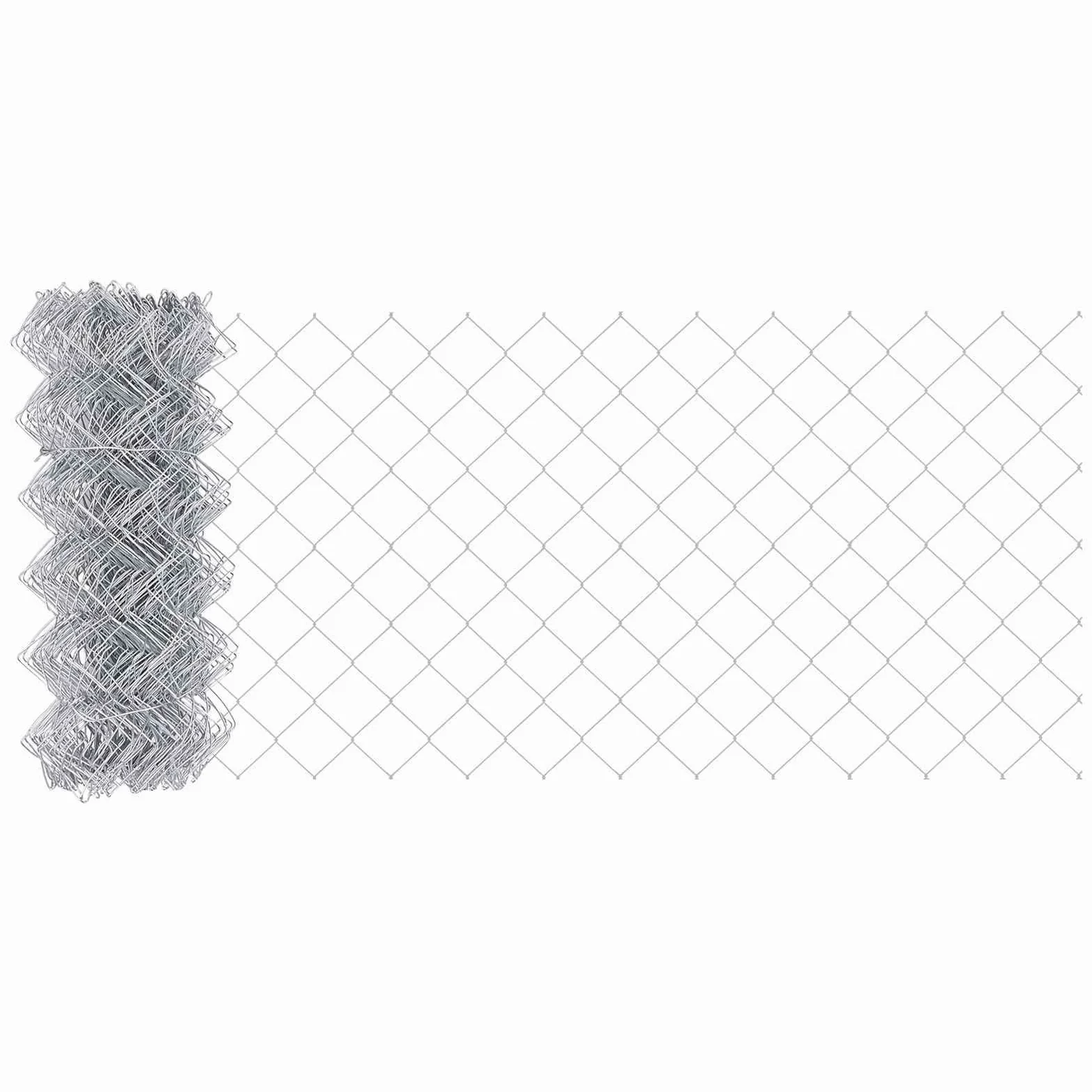 Valla de cadena plateada 10 x 0,8 m, acero galvanizado, valla de malla para jardín, terrazas, cercado de animales, resistente a los rayos UV, resistente a la intemperie, duradero