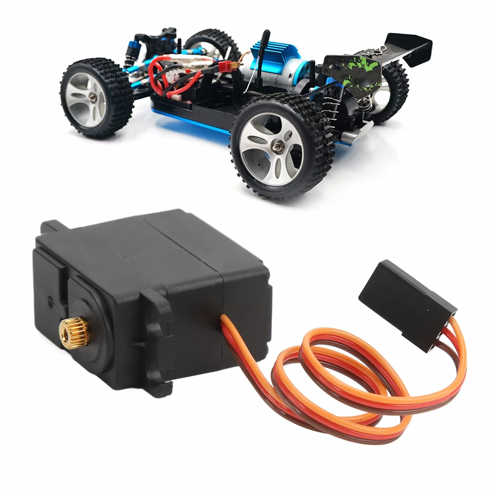 RC Servo Waterproof Gear 2.2 Kg 4.8V-6V para Autos 1/12 1/16 Compatible Axial HSP HPI ZD Racing