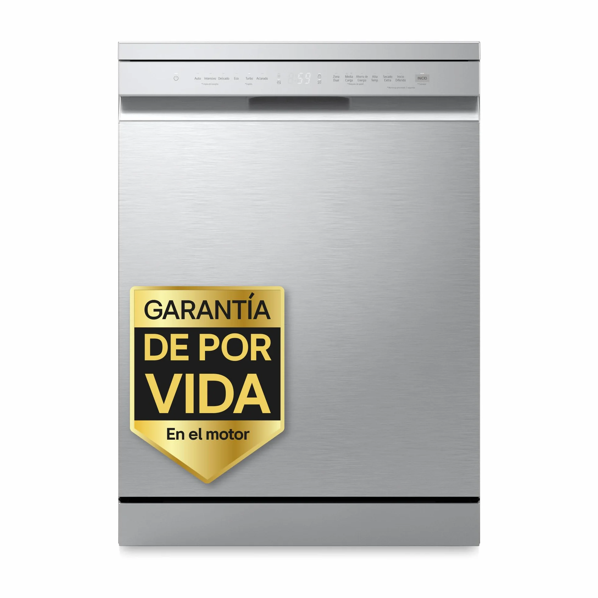 LG DF273FV Lavavajillas QuadWash Steam EasyRack Bandeja Cubiertos Smart Diagnosis Apertura Automática A 14 Inox Antihuellas
