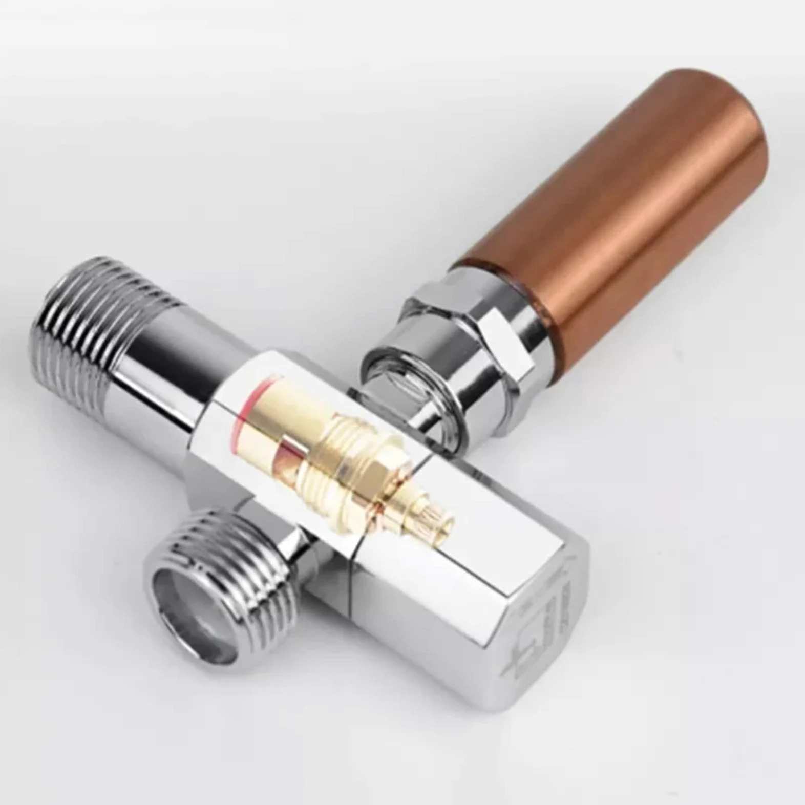 1 Unidad de eliminador de Golpe de ariete doméstico con válvula Triangular de Golpe de ariete con absorción de Agua, Interruptor de válvula de retención unidireccional de Cobre.