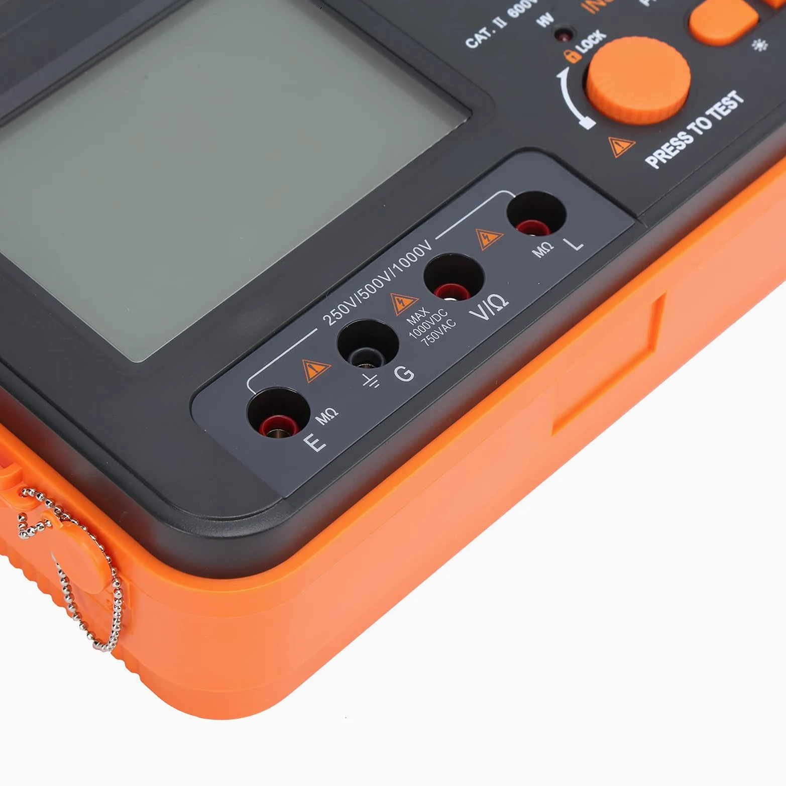 Medidor de prueba eléctrico SustVita para medición de aislamiento, megóhmetro digital de 1000 V 2 GΩ con función de retención de datos y pantalla retroiluminada para uso industrial