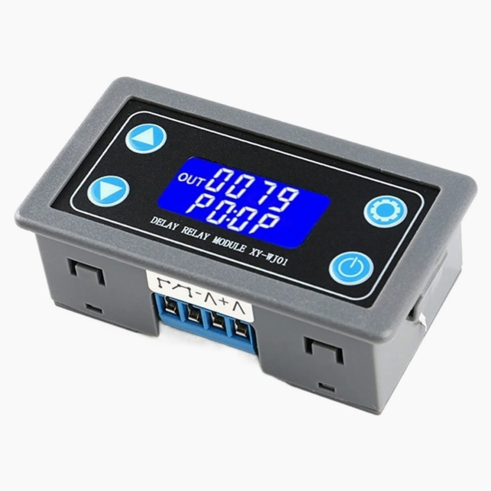 Módulo de relé de retardo de Tiempo Digital LED DC12V, Interruptor de Control de relé Temporizador programable, Ciclo de Disparo de sincronización con Funda for Interior