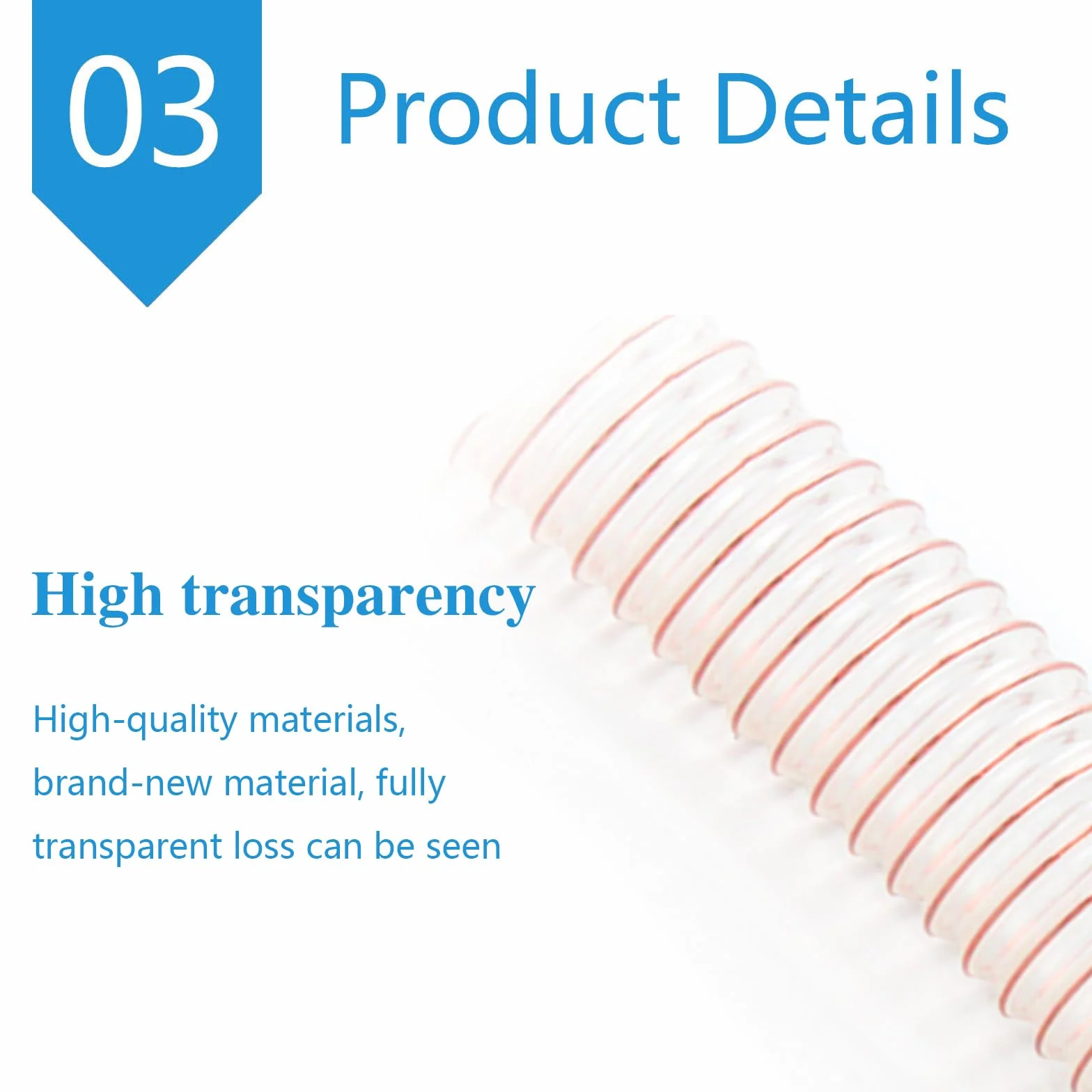 Manguera de conducto flexible de PU con alambre de cobre de 1 metro/39,37 pulgadas, pared de 1,2 mm, 220-260 mm for carpintería(Inner diameter:230mm)