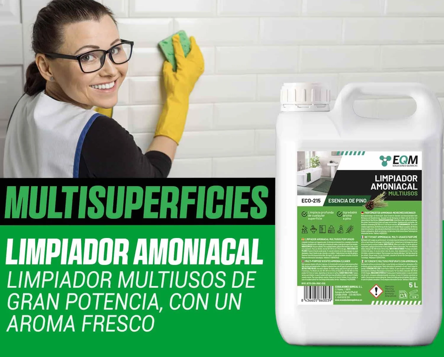 Limpiador Amoniacal Multiusos Perfumado 5L EQM ECO-215