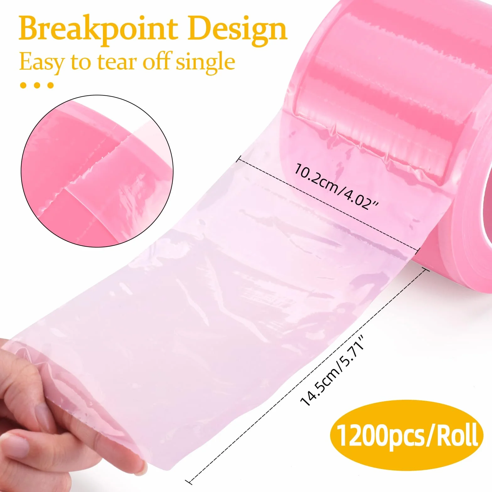 Película de barrera desechable para tatuajes, perforada, cinta adhesiva, suministros (rosa) - 1200 rollos