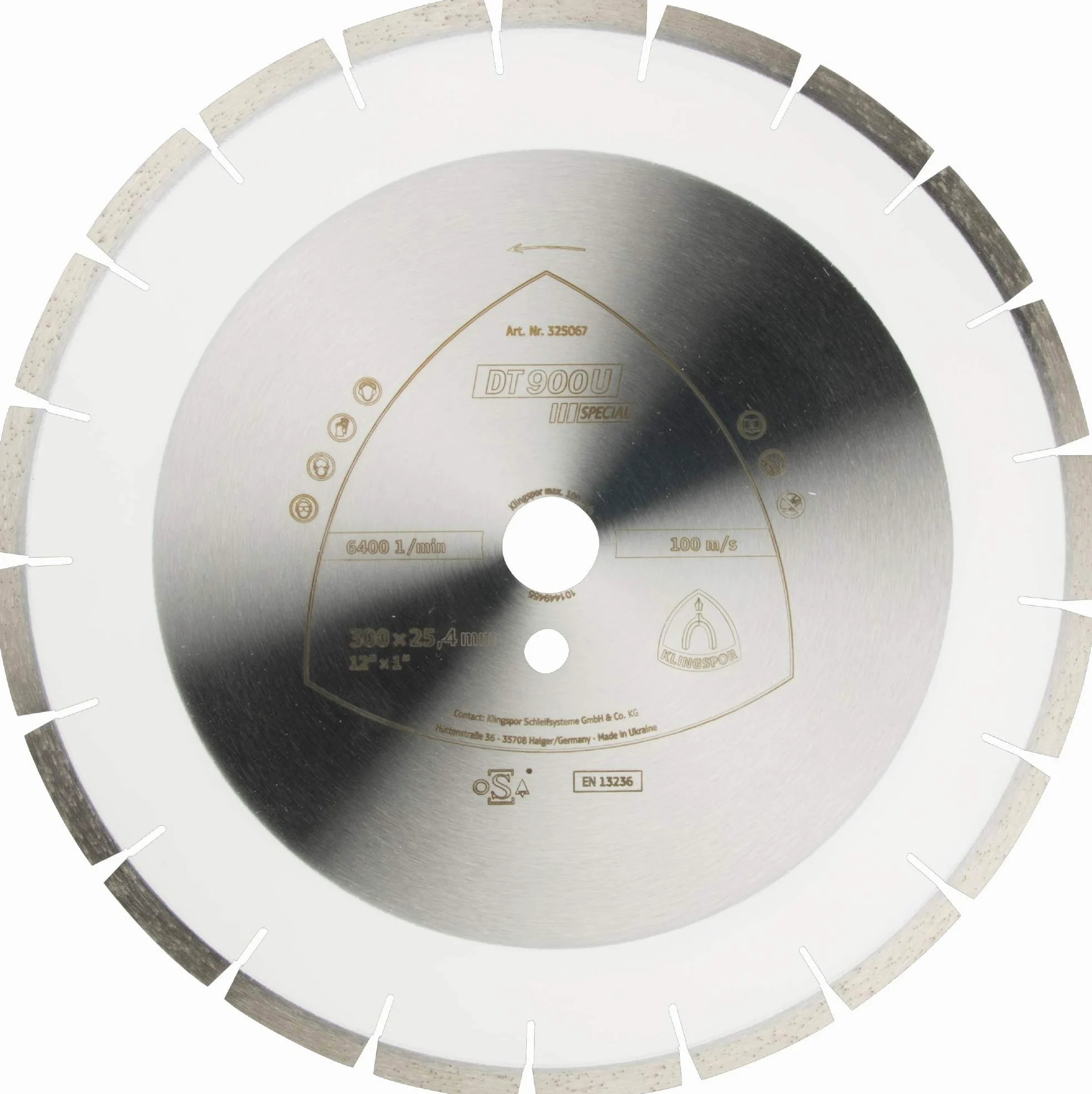 DT 900 U - Disco de corte de diamante (300 x 2,8 x 30 mm, 18 segmentos, 40 x 2,8 x 10 mm, dentado ancho)