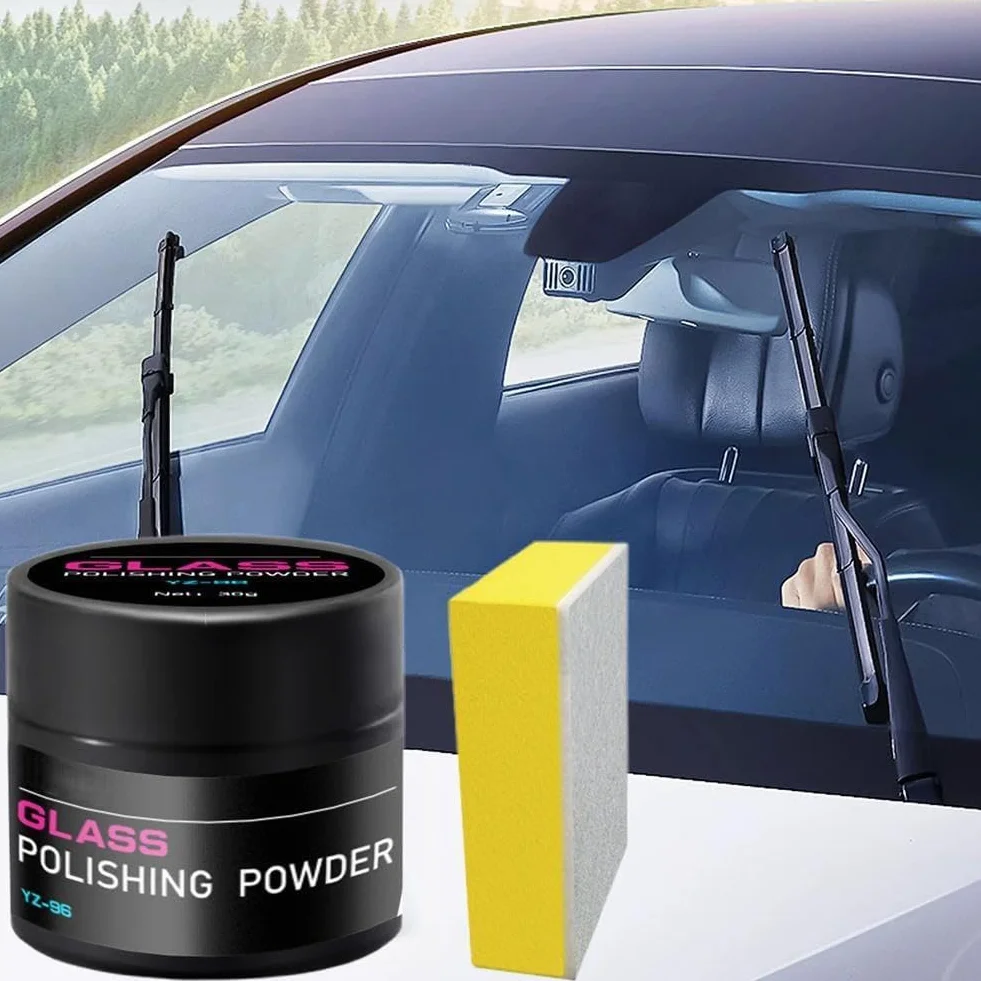 Kit de polvo de óxido de cerio para pulido de vidrio, 30 g, para pulido de vidrios, reparación, limpieza de arañazos, para parabrisas de automóvil