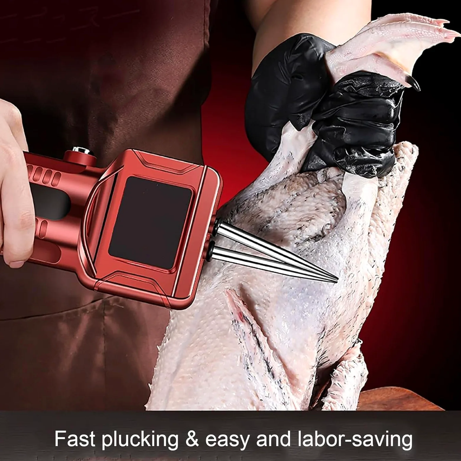 Desplumador eléctrico rápido de aves de corral, máquina de desplumado de pollo de mano, herramienta automática portátil de desplumado de aves de corral, cabeza cónica de acero inoxidable 304 y