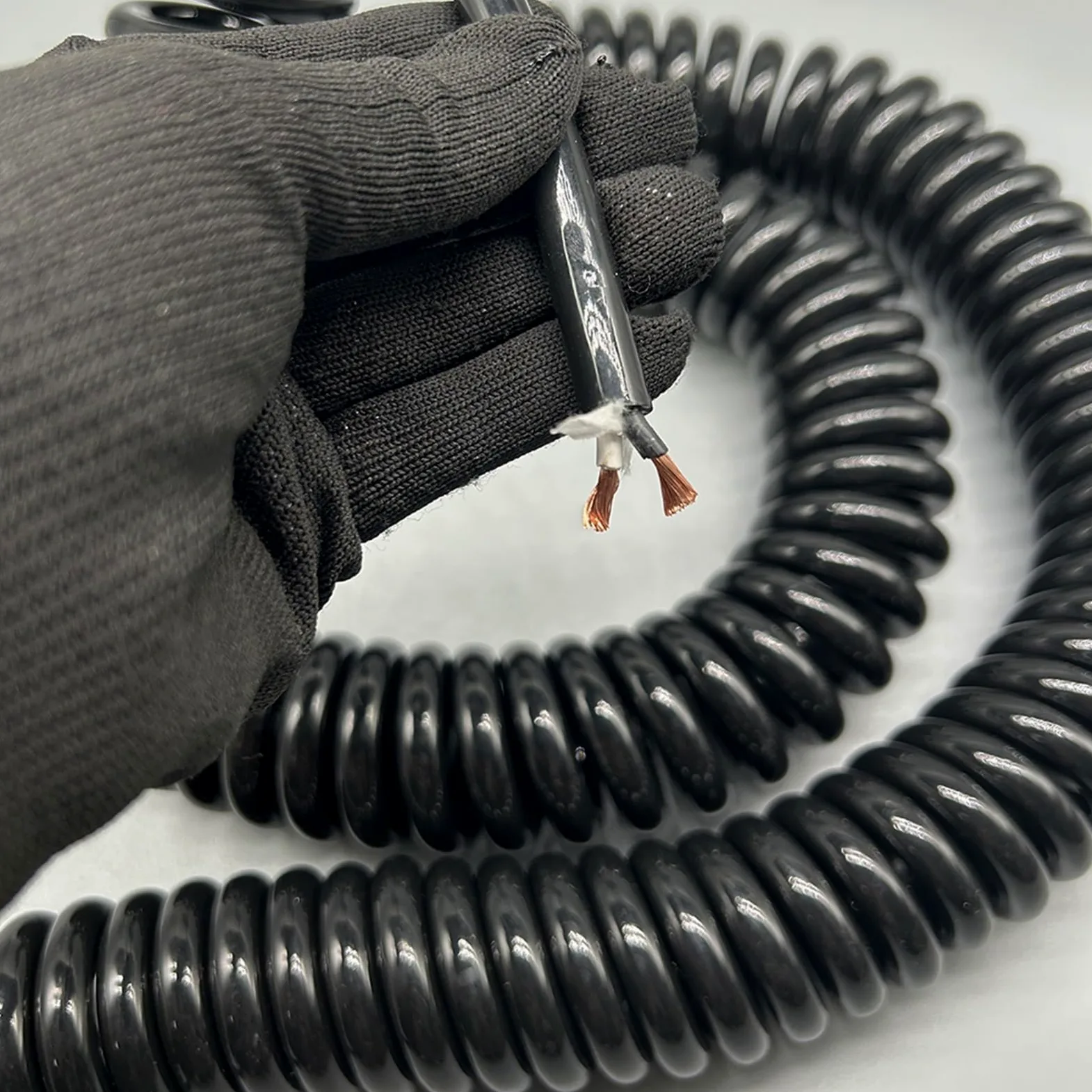 Hélice elástica, Cable de Alambre súper Suave 2 núcleos, Cable alimentación telescópico elástico Cuadrado,5mm, Bobina retráctil en Espiral Resorte(Stretch 4 Meter)