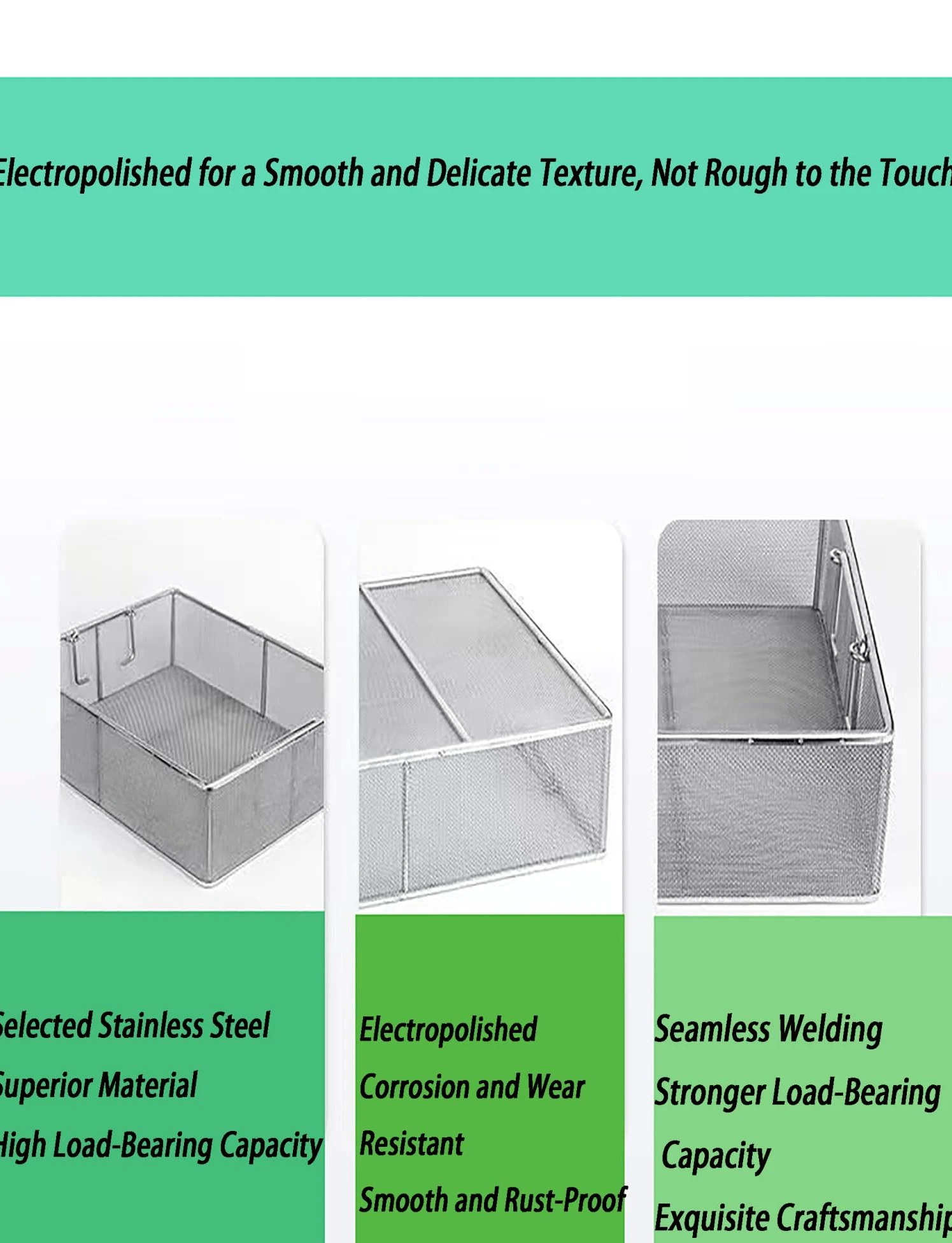 Cesta de malla de alambre de acero inoxidable, filtración y lavado industrial, filtro de malla fina para tamizado de laboratorio y limpieza de piezas, construcción duradera