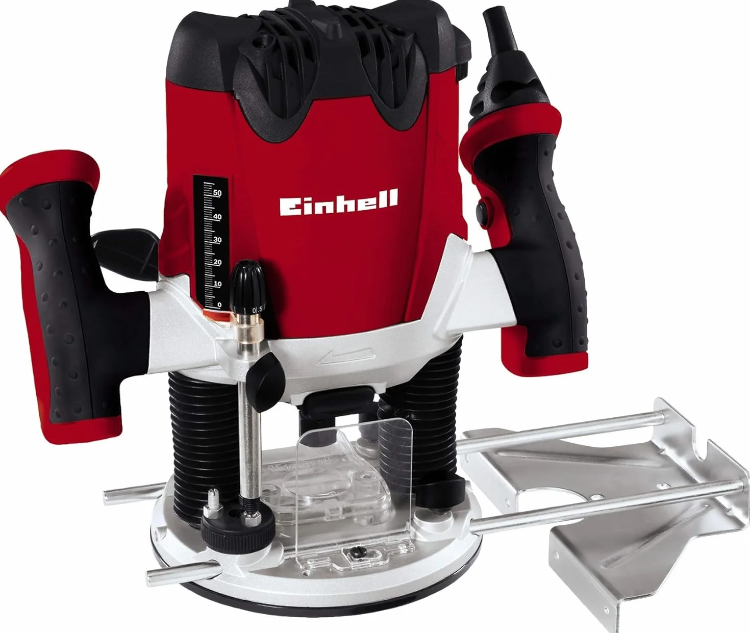 Einhell Fresadora eléctrica con cable TE-RO 1255 E (1200 W, 230 V, 50 Hz, control electrónico, profundidad de fresado regulable, 5,2 Amperios, con dispositivo de sujeción de 6 + 8 mm)