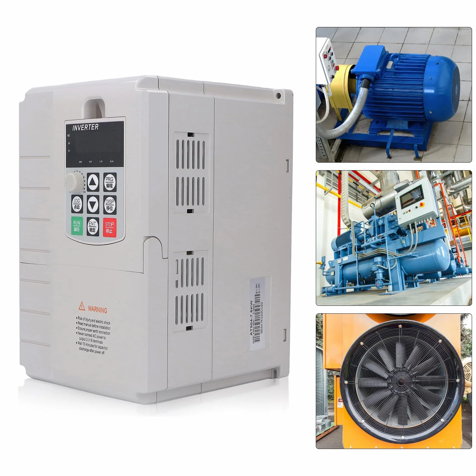 Convertidor de Frecuencia 7.5KW para Control de Velocidad de Motor, Entrada Monofásica 220V, Salida Trifásica 380V