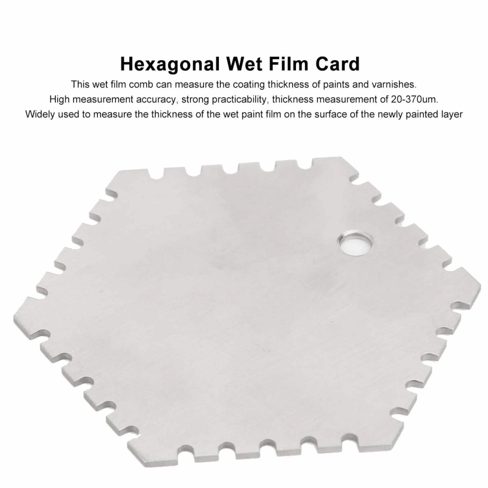 Peine de Película Húmeda Hexagonal de Acero Inoxidable Rango 20-370um