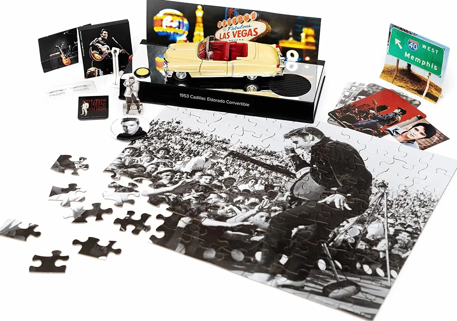 Franzis Elvis Presley 55120-7 Calendario de Adviento escala 1:38 con módulo de sonido y libro, multicolor 14+