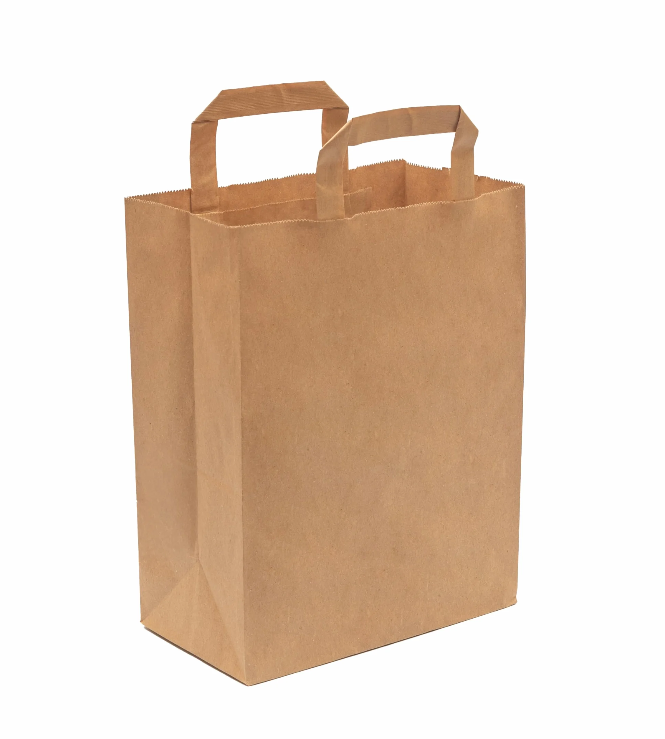 Bolsas de Papel Reciclables 22+12x28 cm 250 Unidades Asa Plana